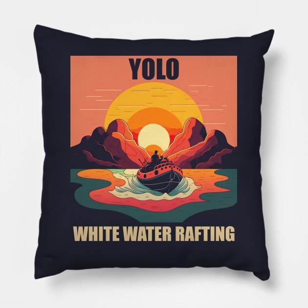 White Water Rafting 1 - Yolo Pillow by i2studio