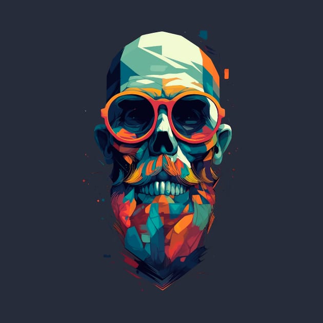 hipster skull by alvalferca
