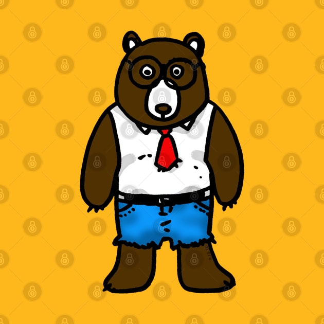 geeky office bear by cartoonygifts