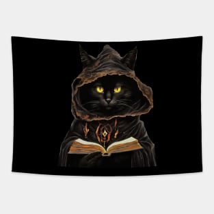 Halloween Cat Reading Preys Anatomy Spell List Tapestry