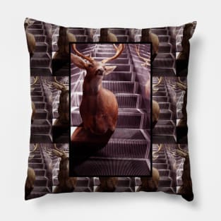 Deer on an escalator Pillow