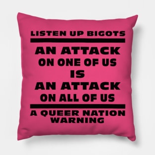 Listen Up Bigots - Vintage Gay Poster Design Pillow