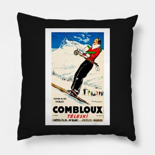 Combloux,Chemins de Fer Francias,Ski Poster Pillow