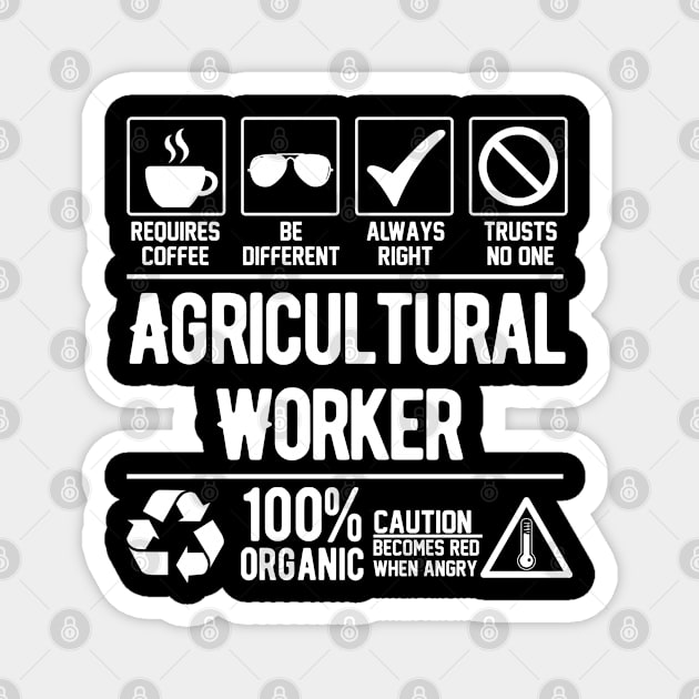 Agricultural worker Magnet by Graficof