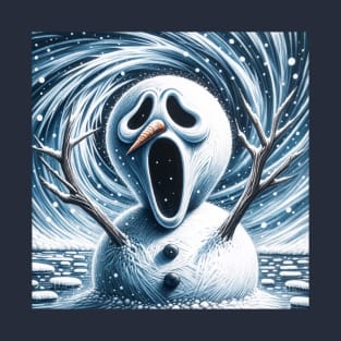 Frosty Frenzy: The Snowman’s Scream T-Shirt