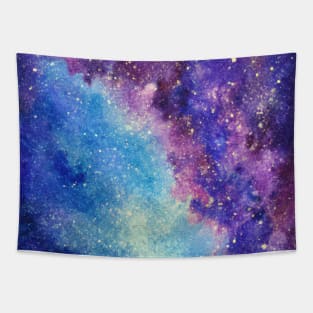 Purple and Sky Blue Galaxy Tapestry