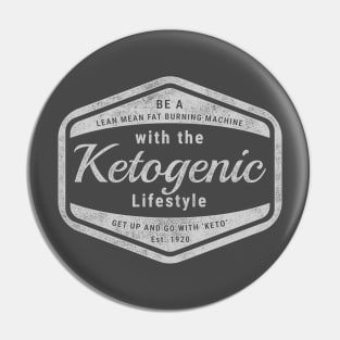 Retro Ketogenic Lifestyle Design Lt Grey Pin