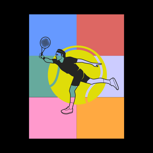 Tennis fan art vintage by cypryanus