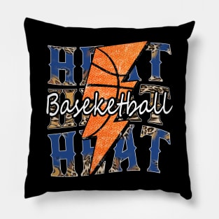 Graphic Basketball Heat Proud Name Vintage Pillow