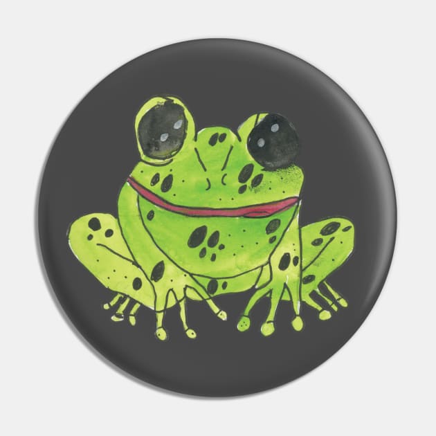 Green Speckled Frog Pin by Platinumfrog