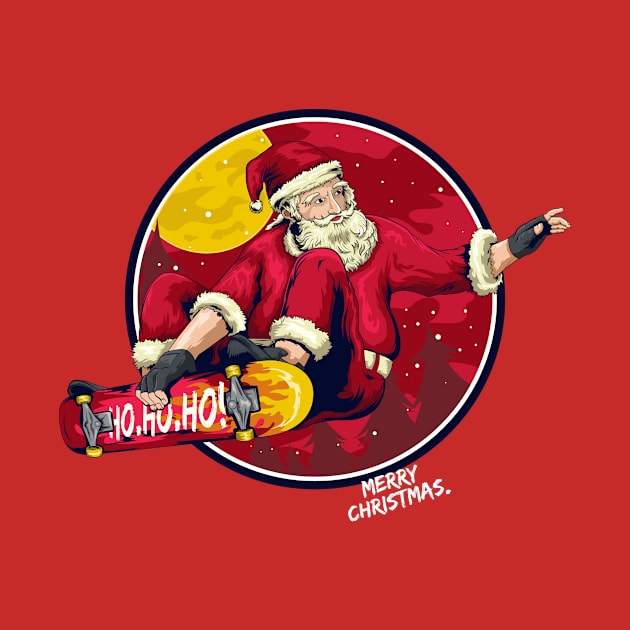 Santa Skateboard Ho ho ho! by almalikstoryteller