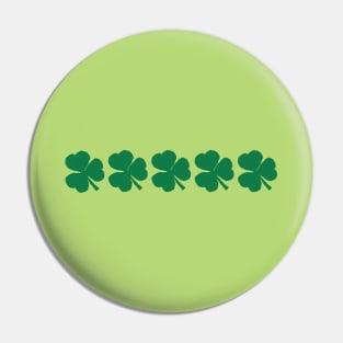 Five Kelly Green Shamrocks for St Patricks Day Pin