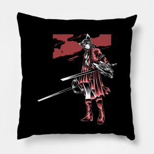 Artwork Illustration Bunny Stealth With Dual Swords Pillow