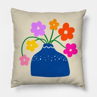 Flowers in a Vase Cute Bold Colors Pillow