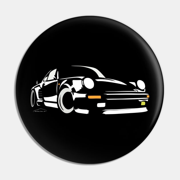 Classic Porsche 911 Turbo Pin by Randomart