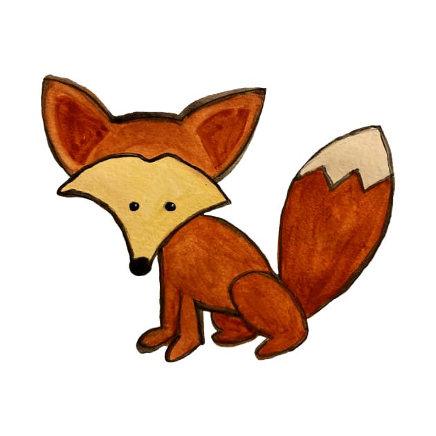 Red Fox: Watercolor Cartoon by 1000Words-Emily