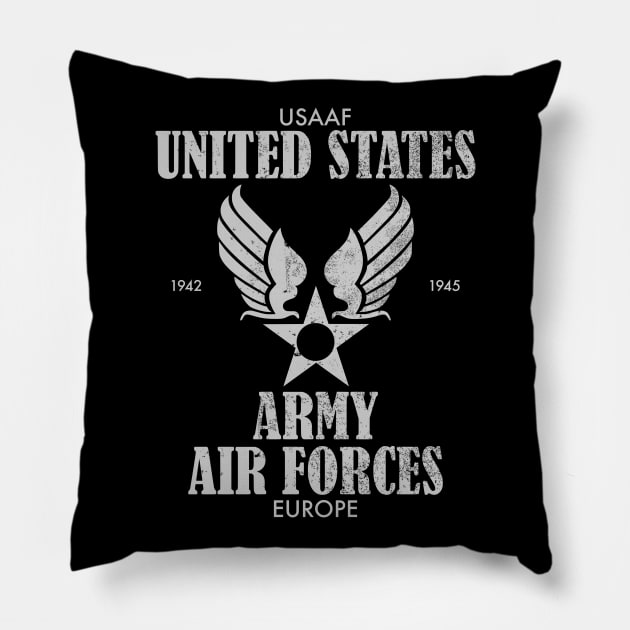 WW2 United States Army Air Forces (distressed) Pillow by TCP