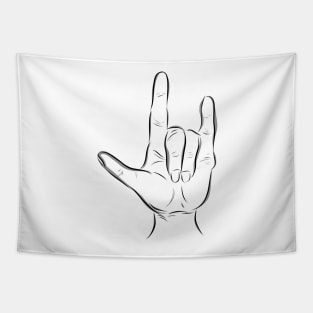 I Love You Hand Sign Tapestry