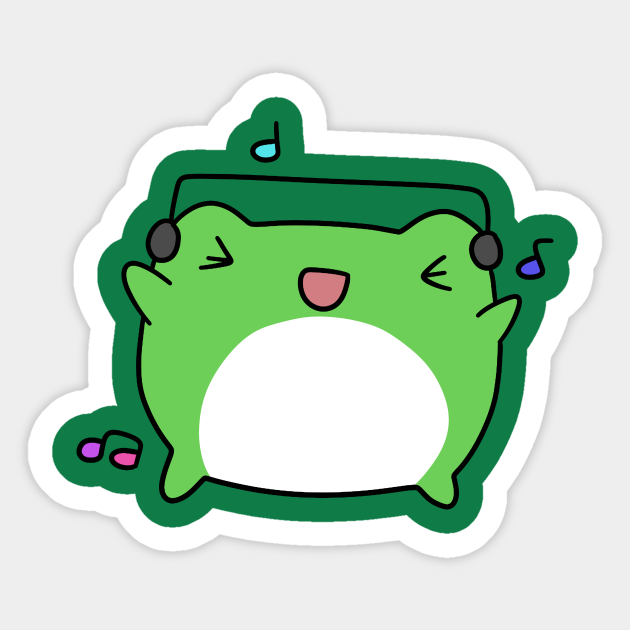 Dancing Headphones Frog - Frog - Sticker