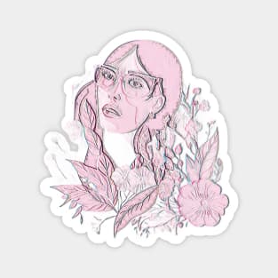 Woman With Flowers Magnet