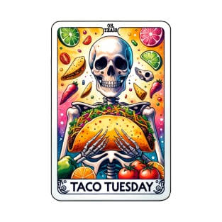 "Taco Tuesday" Skeleton Funny Tarot Card T-Shirt