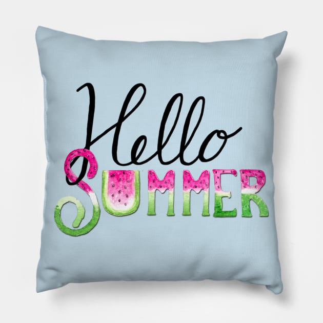 Hello Summer Pillow by Gingerlique