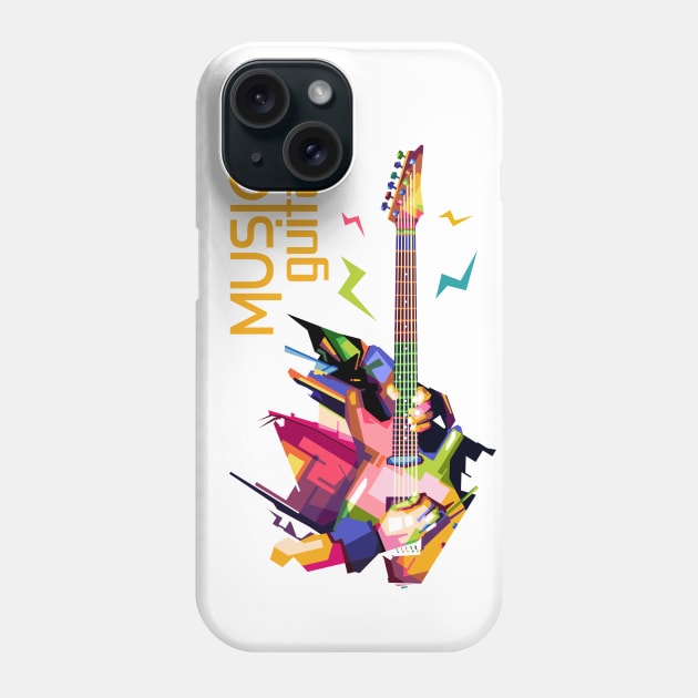 music guitar in T-Shirt Pop Art Phone Case by Rizkydwi