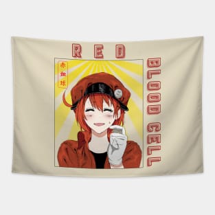 cells at work red blood cell with BACK PRINT Tapestry
