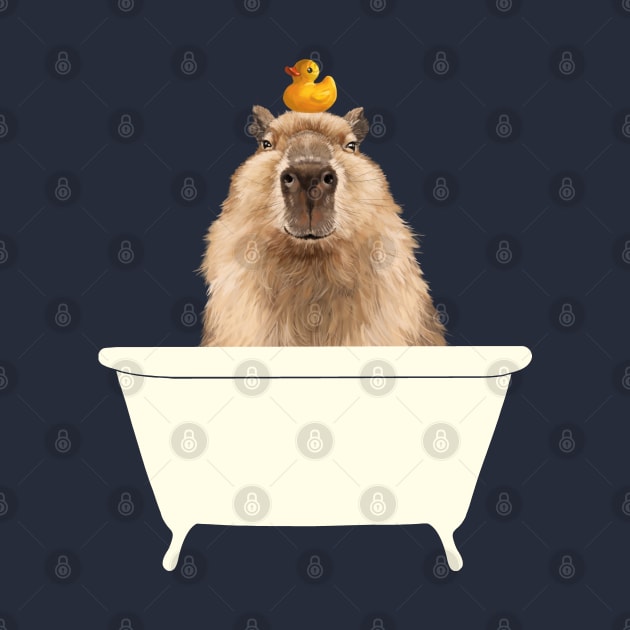 Capybara in Bathtub by bignosework