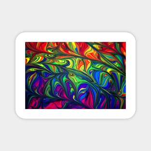 Blue green and red abstract illustration Magnet