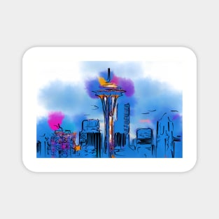 The Space Needle In Soft Abstract Magnet