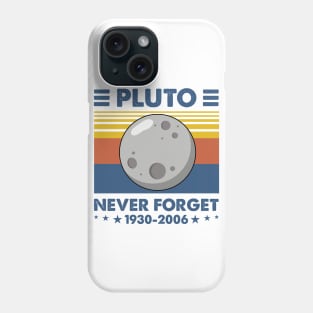 Never Forget Pluto Shirt. Retro Style Funny Space, Science T-Shirt Phone Case