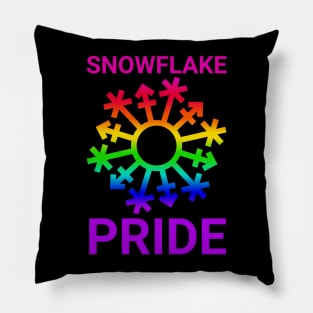 Snowflake Pride - rainbow Pillow