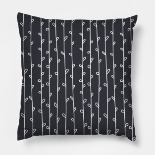 Navy Leaf Pattern Pillow