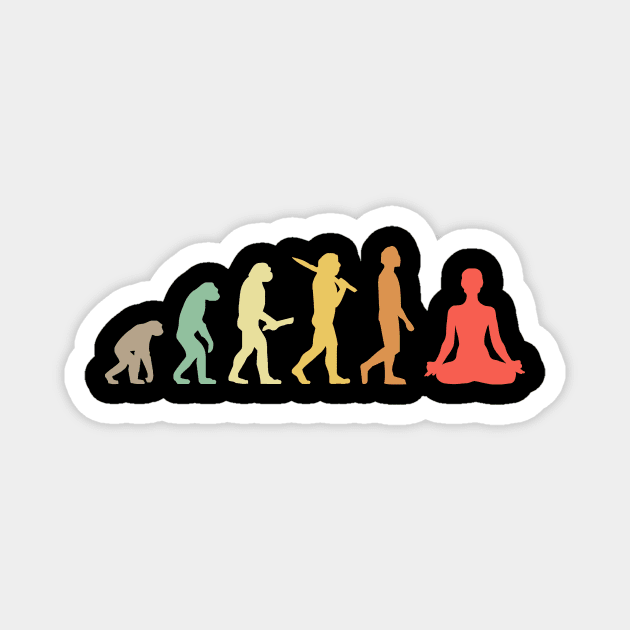 Retro Yoga Evolution Gift For Yogis Magnet by OceanRadar