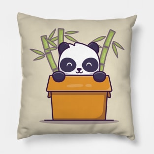 Cute Panda In Box With Bamboo Pillow