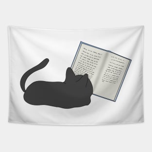 Cat reading Tapestry