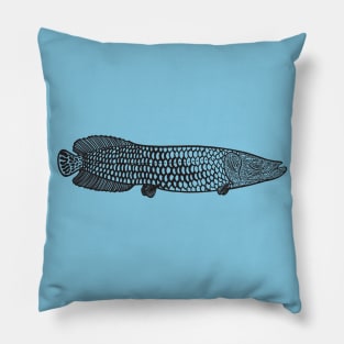 Arapaima - hand drawn giant fish design Pillow