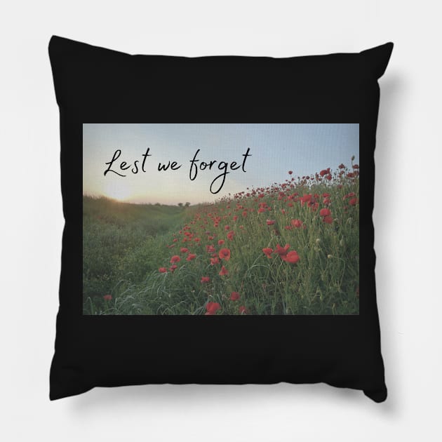 Lest We Forget Poppies Pillow by Felicity-K