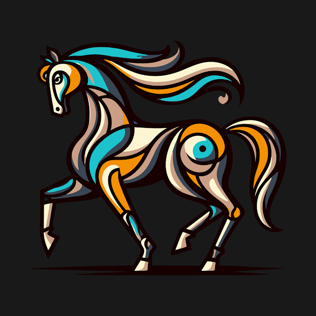 Horse illustration. Illustration of a horse in cubism style by gblackid