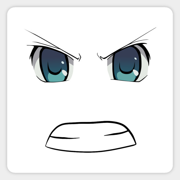 Angry Anime Face Angry Face Sticker Teepublic Uk