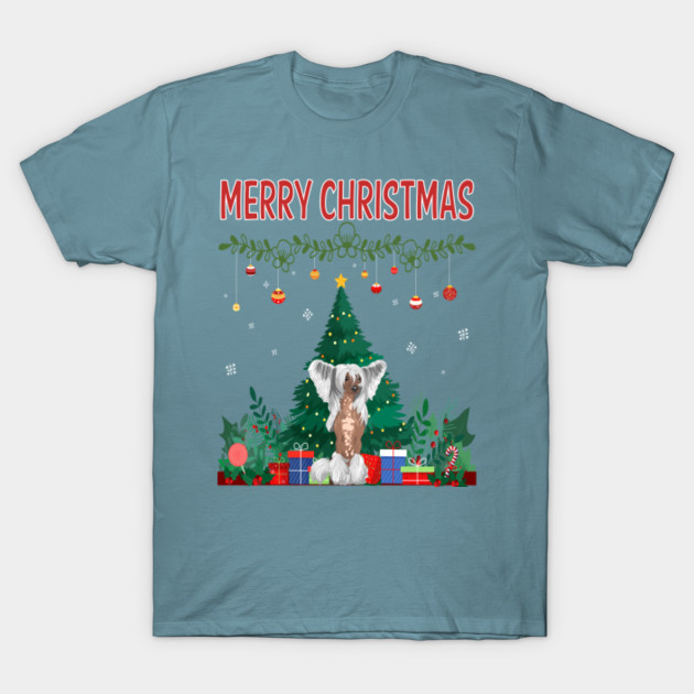 Disover Merry Christmas Chinese Crested 01 - Chinese Crested - T-Shirt