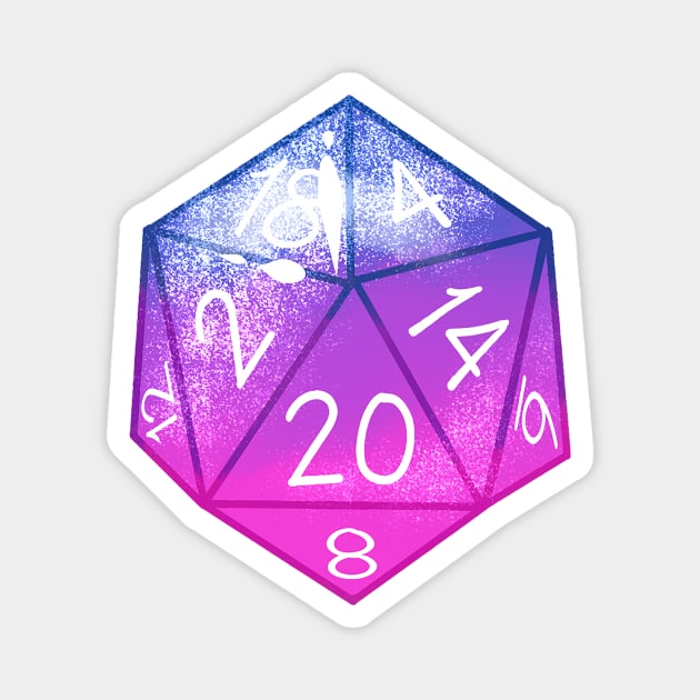 Bi Pride D20 Dice Magnet by theoneKierce