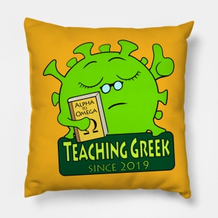 Corona Virus Greek Alphabet Teacher Pillow