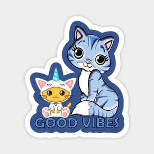 Good Vibes Mama and Baby Unicorn Cat Magnet