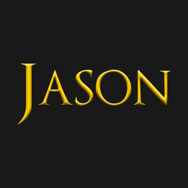 Jason Male Name Gold On Dark by funfun