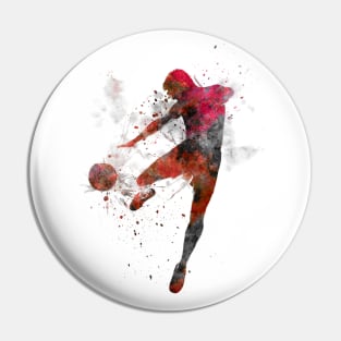 Soccer player in watercolor Pin