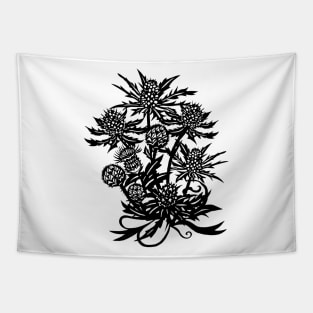 Spiky Thistle And Sea Holly Flowers Tapestry