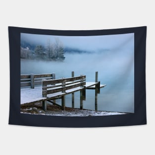 Peaceful, misty lake Tapestry