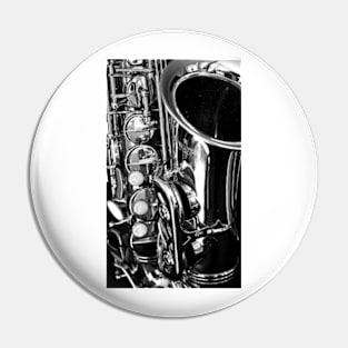 Saxophone B&W Pin